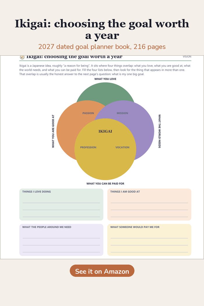 Ikigai: choosing the goal worth a year