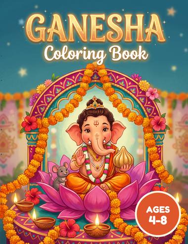 Cover of Ganesha Coloring Book, Ages 4-8