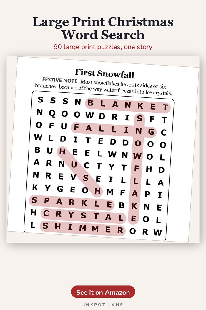 From Large Print Christmas Word Search: The Snowy Village Story: Large Print Christmas Word Search
