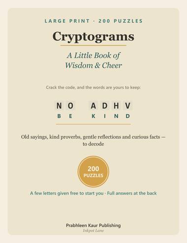 Cover of Large Print Cryptograms: A Little Book of Wisdom & Cheer