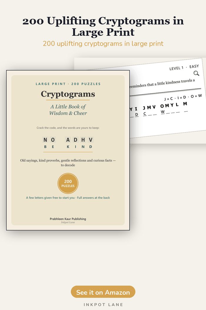 200 Uplifting Cryptograms in Large Print