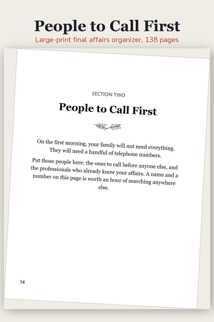 People to Call First