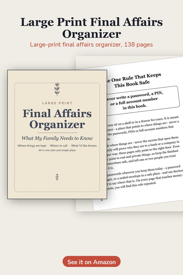Large Print Final Affairs Organizer
