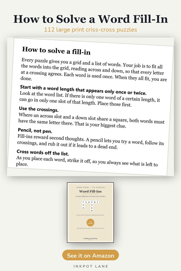 How to Solve a Word Fill-In
