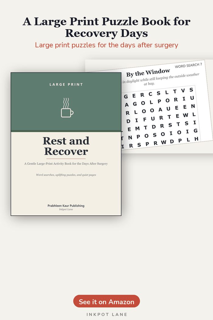 A Large Print Puzzle Book for Recovery Days