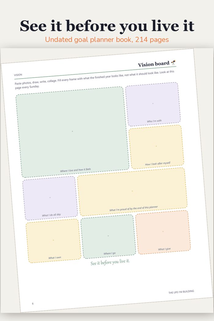 From The Life I'm Building: Undated Goal Planner: See it before you live it